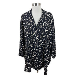 Carole Tompkins the Big Shirt Black Sewing Seamstress Craft Novelty Print 2 2X